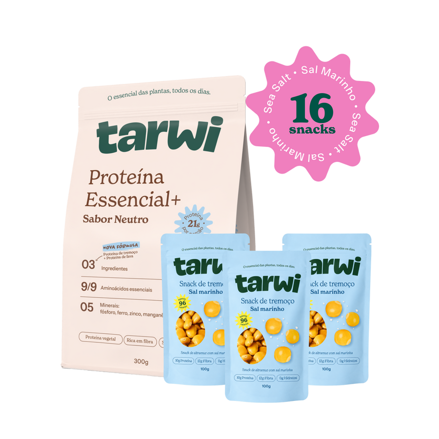 Tarwi Fuel Pack proteína neutra com 16 snacks de tremoço sabor sal